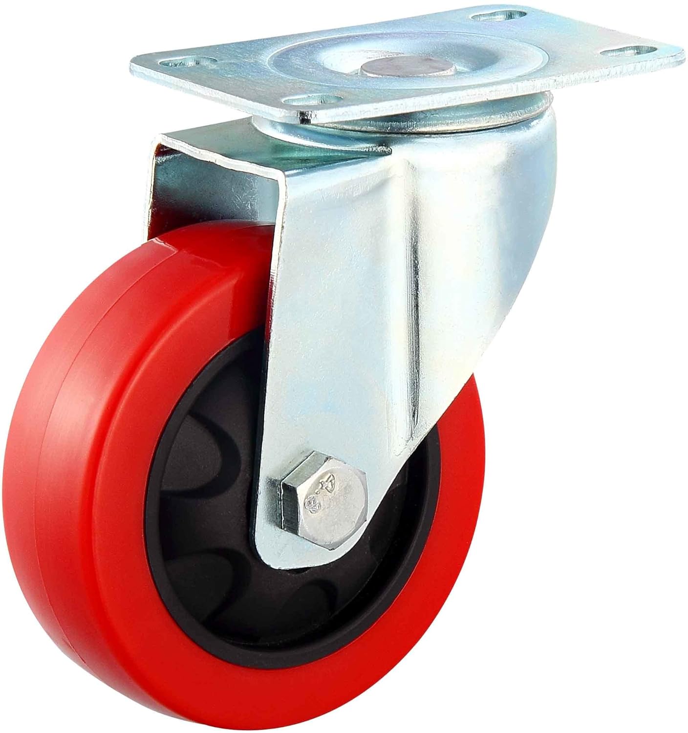 Suwas 4 Inch x 2Inch Caster Wheels Set of 4, Heavy Duty Caster with 360 Degree Rotation, No Noise Wheels Polyurethane, No Marking Swivel Plate Casters (Bonus of Hardware Kit)