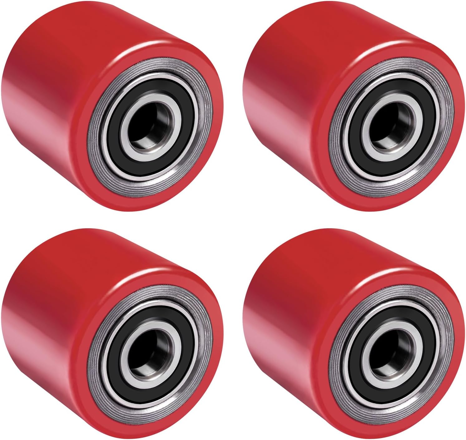 SUWAS™ Polyurethane (CIPU) Load Wheel 70×80 mm with Bearing (Pack of 4) for Pallet Truck | Heavy Duty Pallet Jack Replacement Wheel | Industrial Material Handling Spare Part