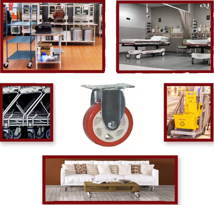 Suwas 3 Inch Caster Wheels Set of 4, Heavy Duty Caster with Fixed Plate, No Noise Wheels Polyurethane, No Marking Fixed Direction Plate Casters (Bonus of Hardware Kit)