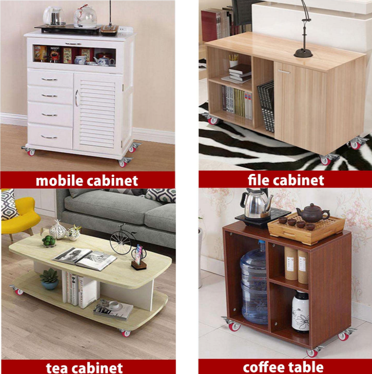 Suwas 4 Inch Caster Wheels Set of 4, Heavy Duty Caster with 360 Degree Rotation, No Noise Wheels Polyurethane, No Marking Swivel Plate Casters (Bonus of Hardware Kit)