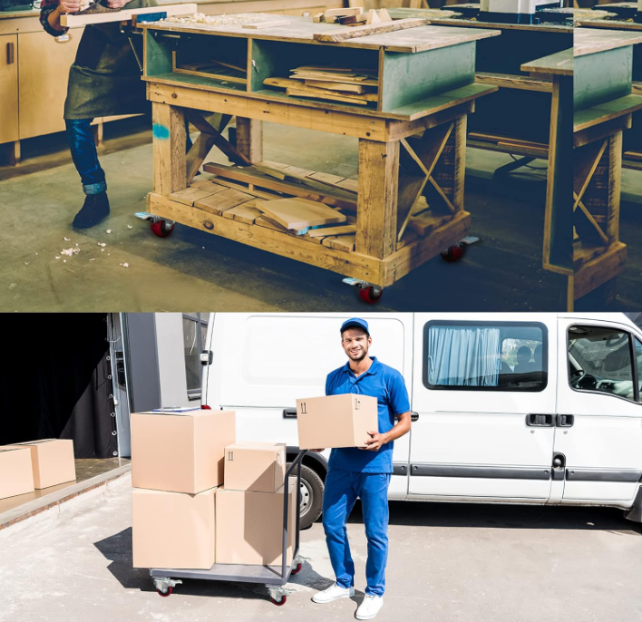 Suwas 4 Inch Caster Wheels Set of 4, Heavy Duty Caster with 360 Degree Rotation, No Noise Wheels Polyurethane, No Marking Swivel Plate Casters (Bonus of Hardware Kit)