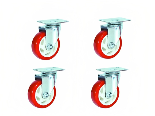 Suwas 3 Inch Caster Wheels Set of 4, Heavy Duty Caster with 360 Degree Rotation, No Noise Wheels Polyurethane, No Marking Swivel Plate Casters (Bonus of Hardware Kit)