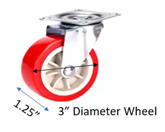 Suwas 3 Inch Caster Wheels Set of 4, Heavy Duty Caster with 360 Degree Rotation, No Noise Wheels Polyurethane, No Marking Swivel Plate Casters (Bonus of Hardware Kit)