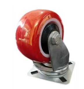 Suwas 4 Inch x 2Inch Caster Wheels Set of 4, Heavy Duty Caster with 360 Degree Rotation, No Noise Wheels Polyurethane, No Marking Swivel Plate Casters (Bonus of Hardware Kit)