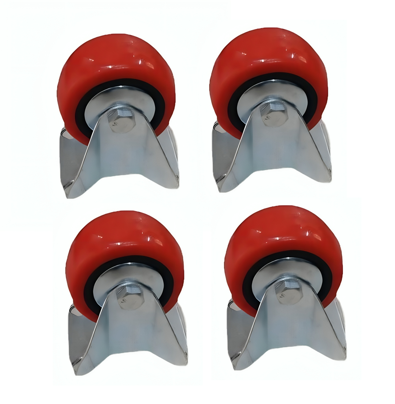 Suwas 4 Inch x 2 Inch Caster Wheels Set of 4, Heavy Duty 500Kg. Load Capacity Caster with Fixed Plate, No Noise Wheels Polyurethane, No Marking Fixed Direction Plate Casters (Bonus of Hardware Kit)